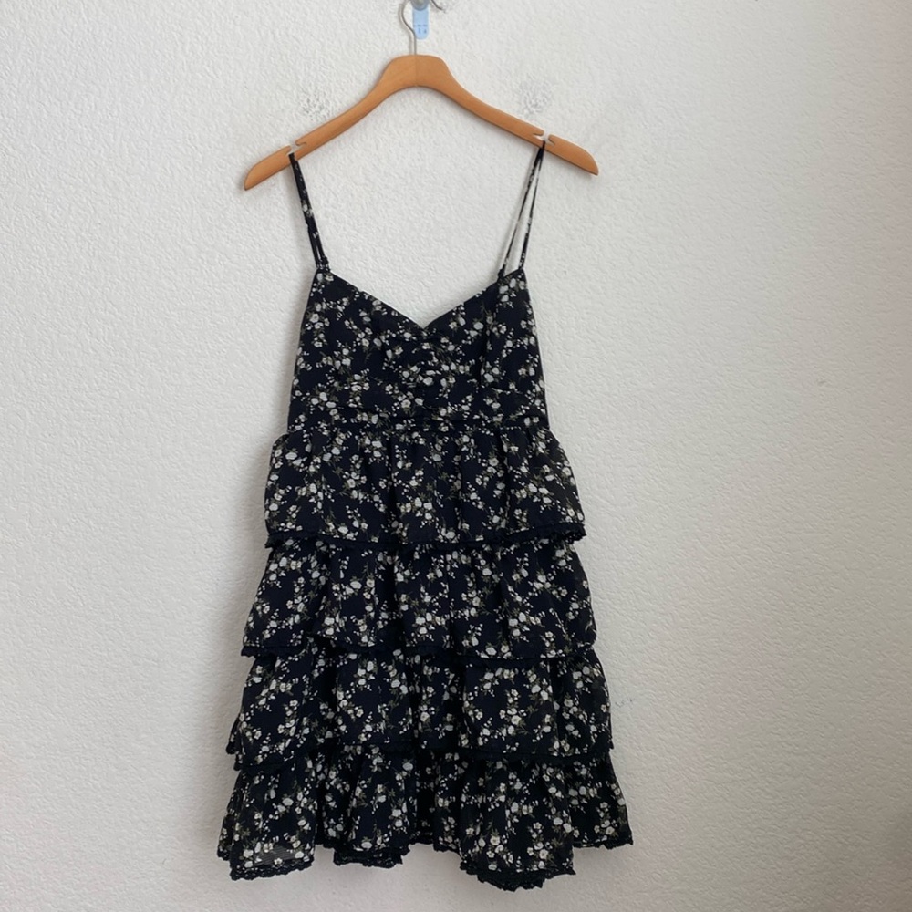 Floral Print Tiered Mini Dress Size S